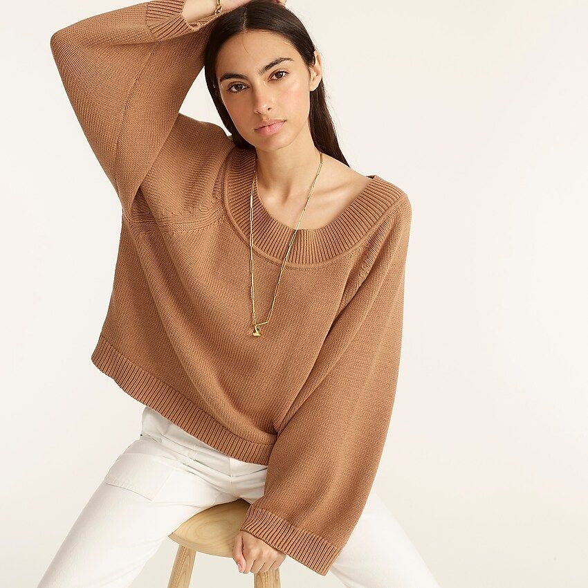Relaxed-sleeve boatneck beach sweater | J.Crew US