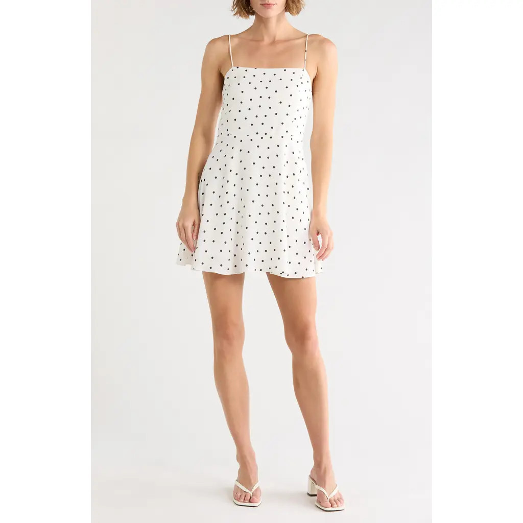 ALICE + OLIVIA Glinda Spaghetti Strap Dress in Cutie Polka Dot Antique White at Nordstrom Rack, Size 0 | Nordstrom Rack