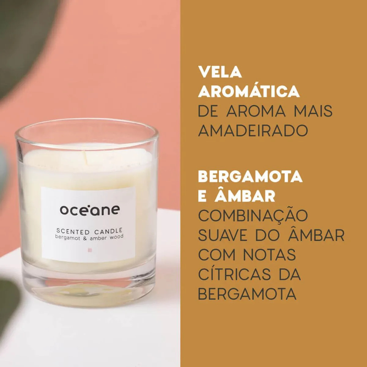 Vela Aromatizada Bergamota e Âmbar | Scented Candle - Maquiagens e cosméticos Océane: Pincéis... | Oceane (BR)