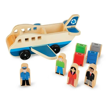 Melissa & Doug Wooden Airplane Play Set With 4 Play Figures and 4 Suitcases | Walmart (US)