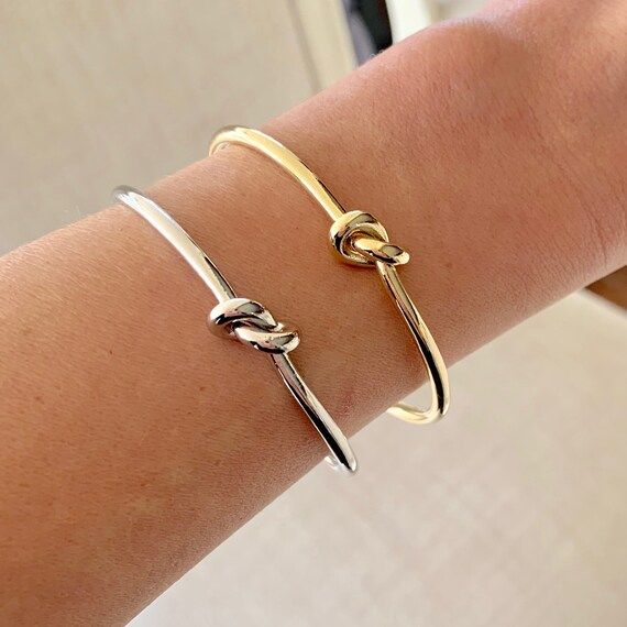 Knot Cuff Bracelet - gold or silver | Etsy (US)
