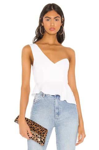 superdown Karlie One Shoulder Top in White from Revolve.com | Revolve Clothing (Global)