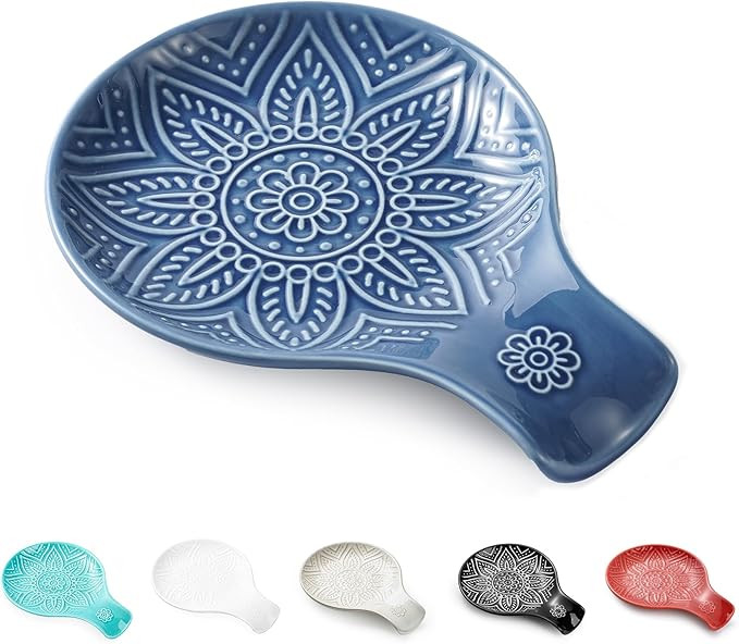 Ceramic Spoon Rest, 7.48 Inches Spoon Holder for Kitchen Counter, Kitchen Accessories, Dishwasher... | Amazon (US)