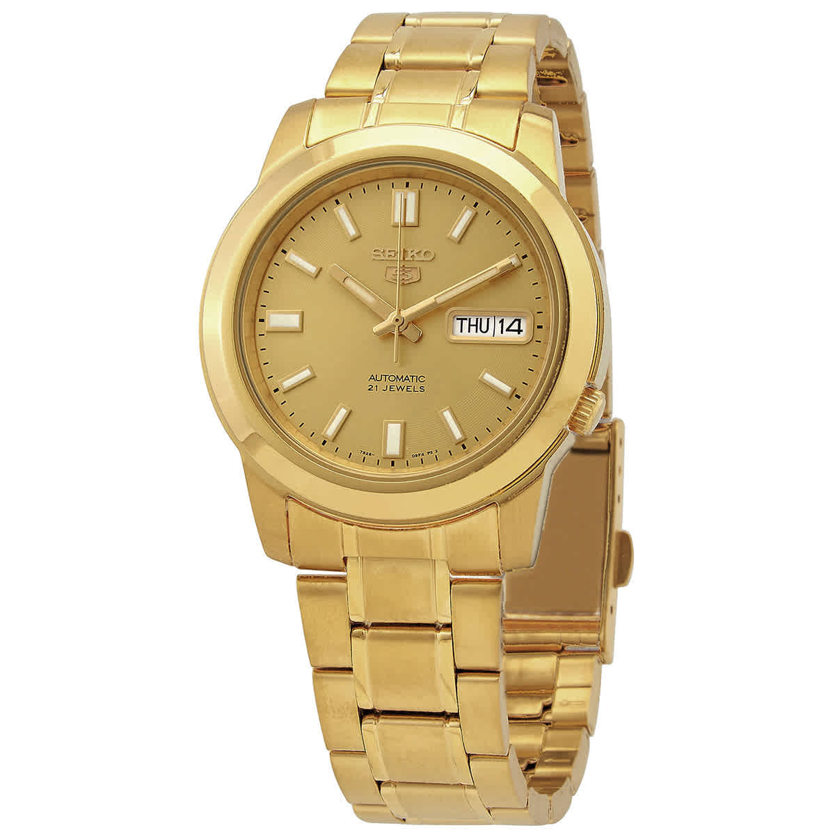 Seiko 5 Automatic Gold Dial Yellow Gold-tone Mens Watch SNKK20K1 | Jomashop.com & JomaDeals.com