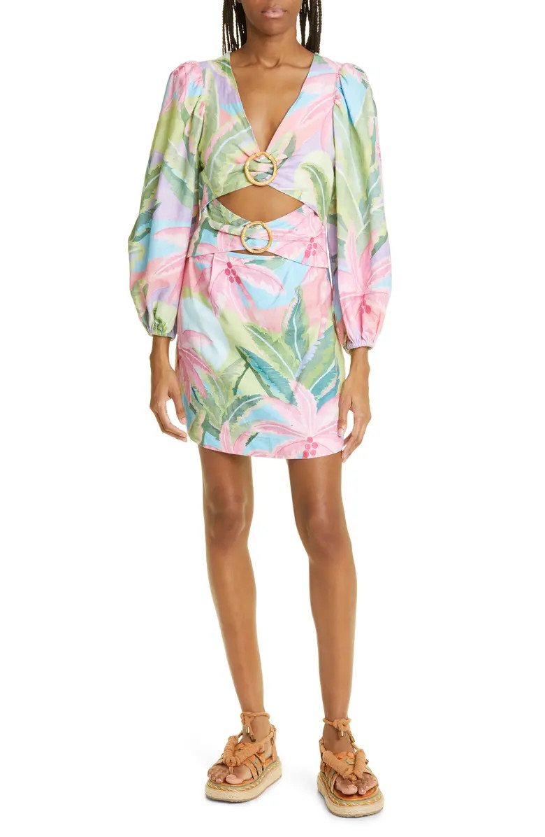 Beach Vibe Linen Blend Cutout Dress | Nordstrom