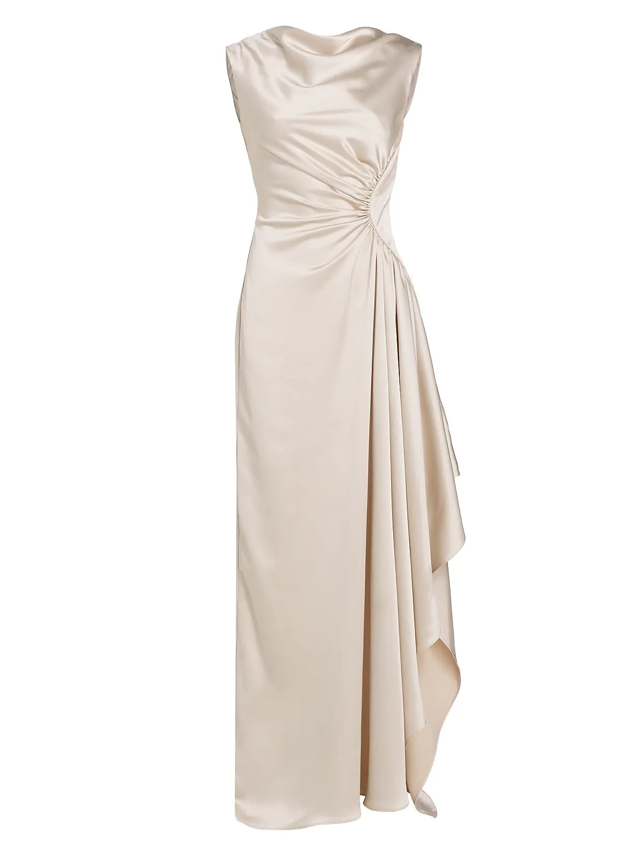 Half Moon Asymmetric Satin Gown | Saks Fifth Avenue