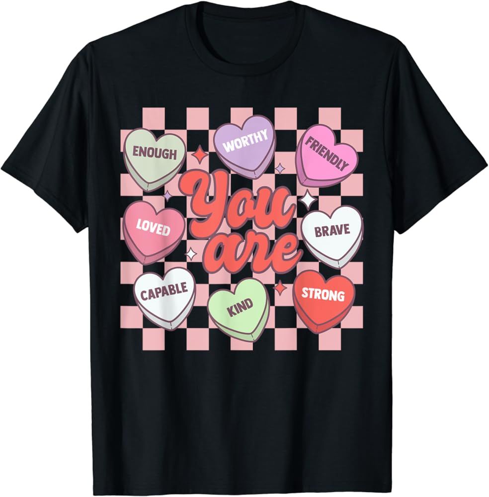 Teacher Valentines Day Candy Heart T-Shirt | Amazon (US)