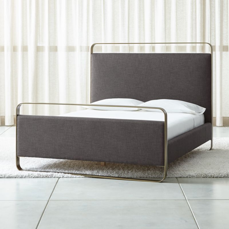 Gwen Queen Metal and Upholstered Bed + Reviews | Crate and Barrel | Crate & Barrel