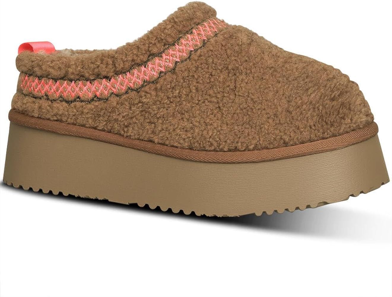 NATRAKI Women's Platform Slippers Mini Boots Braid Slippers with Plush Fleece Lining Fuzzy Slippe... | Amazon (US)