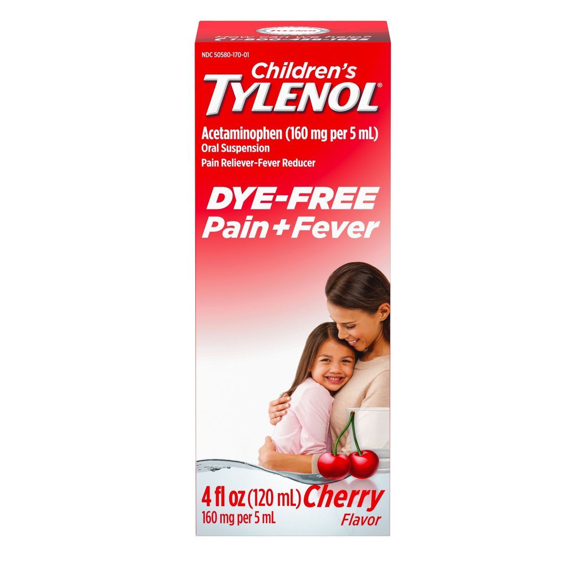 Children's Tylenol Dye-Free Pain + Fever Relief Liquid - Acetaminophen - Cherry - 4 fl oz | Target
