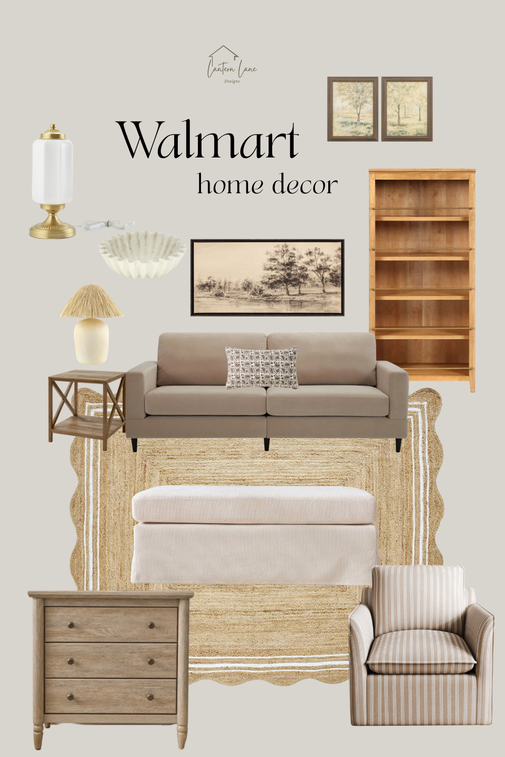 Some new furniture and decor from Walmart and some old favorites. My texas house bookcase, new framed art, decorative bowl, modern table, lamp, framed and ready, art, natural, nightstand, , ottoman, bedding, floral, bedding, floral pillow, scalloped rug, jute rug, sofa, night stand, pottery barn look for less 

 #LTKmomlife #LTKHome #LTKSaleAlert
