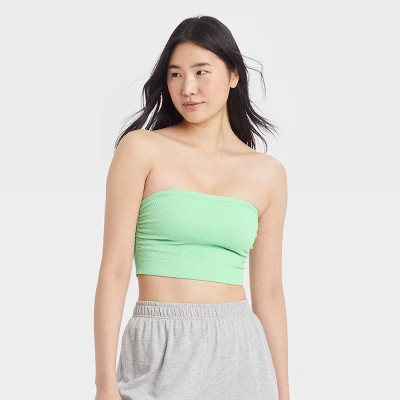 Women's Ruched Rib Bandeau Bra - Colsie™ | Target