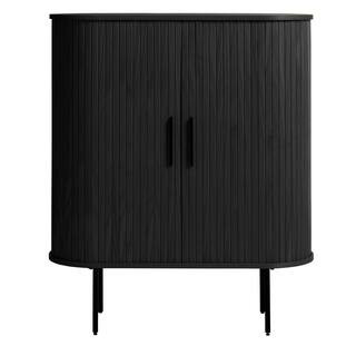 Check The Home Depot's Q&A Before Buying: Nyhus Nebula Black Oak Cabinet with Gliding Doors | The Home Depot