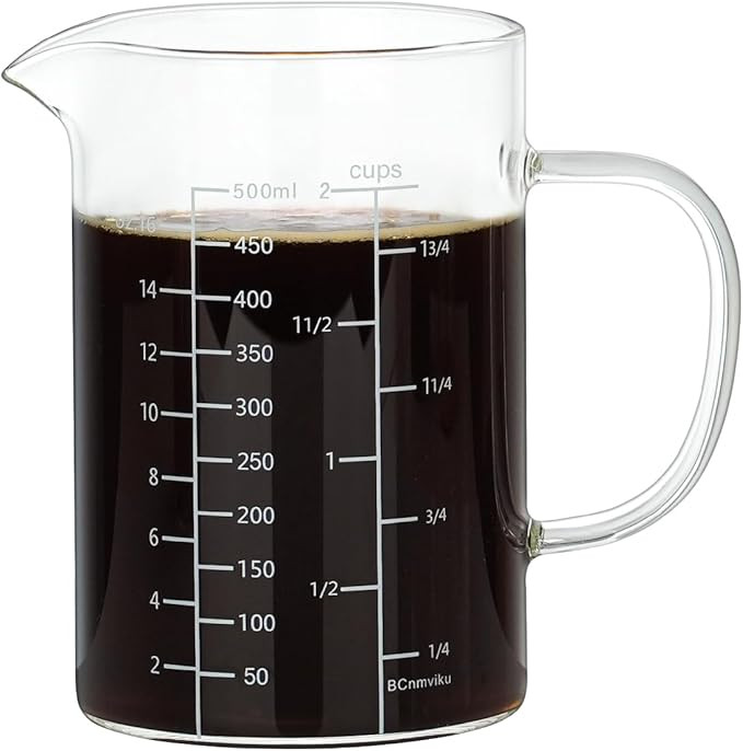BCnmviku 500ML 2 CUP Glass Measuring Cup With Handle, High Borosilicate Glass Three Scales (OZ, C... | Amazon (US)