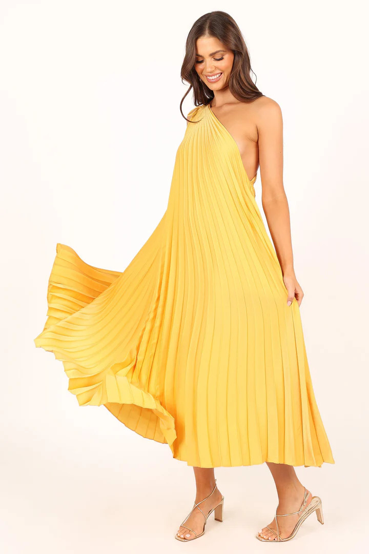 Cali One Shoulder Midi Dress - Saffron | Petal & Pup (US)