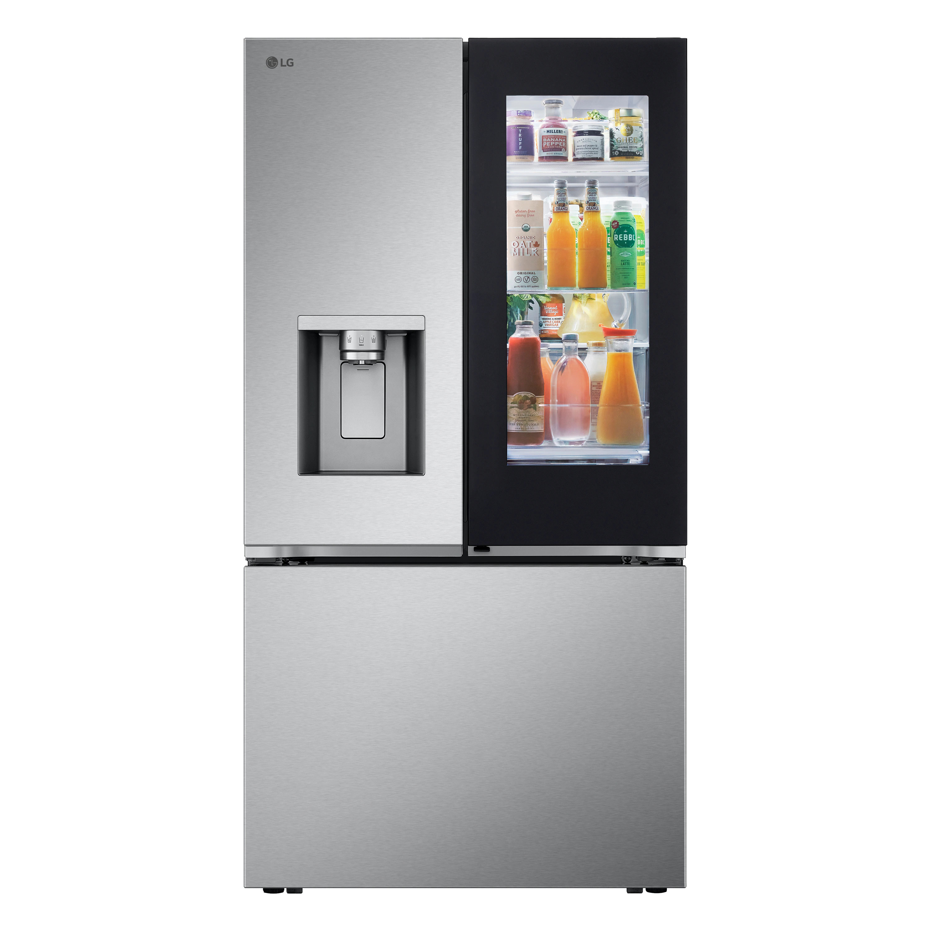 LG Standard-Depth InstaView 30.7-cu ft 3 -Door 36-in Wide Smart Compatible French Door Refrigerator with Dual Ice Maker with Water and Ice Dispenser | Lowe's