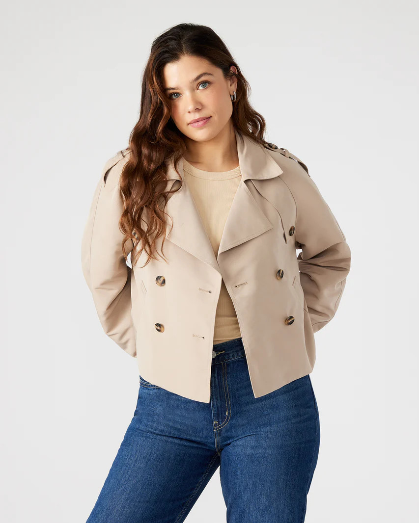 SIRUS Jacket Khaki | Women's Cropped Trench Coat | Steve Madden (US)
