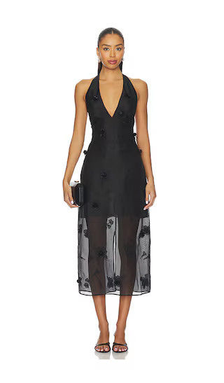L'Academie by Marianna Minah Midi Dress in Black. - size L | Revolve Clothing (Global)