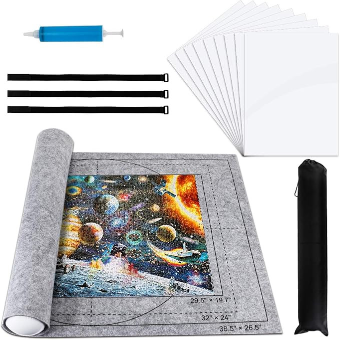 Libay Jigsaw Puzzle Mat Roll Up, Puzzle Saver Store 500 1000 1500 2000 Pieces Felt Puzzle Mat wit... | Amazon (US)