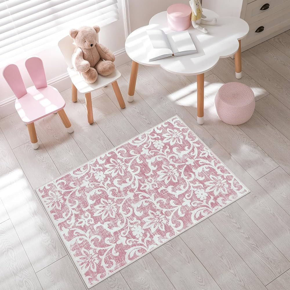 Morebes Vintage Throw Rugs for Entryway,2x3 Small Rug for Classroom Non Slip, Washable Bedside Ru... | Amazon (US)