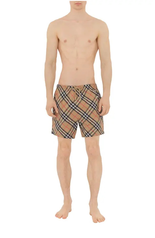 burberry Check Swim Shorts in Sand Beige at Nordstrom, Size Xxx-Large | Nordstrom