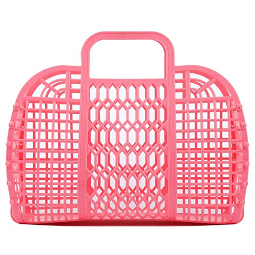BABANA Jelly Bags - Beach Bags for Women | Large Tote Bag, Purse, Market Basket | Unique Beach Essentials for Vacation (Large) - Rose Pink | Amazon (US)
