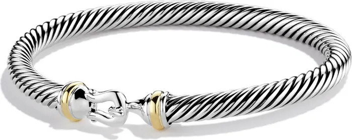 Cable Classic Buckle Bracelet with 18K Gold, 5mm | Nordstrom