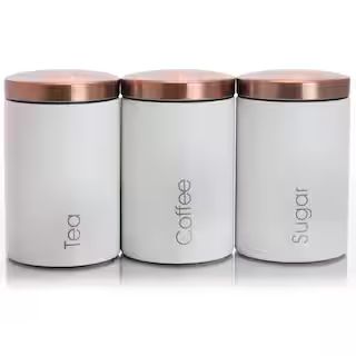 MegaChef Essential Kitchen Storage 3-Piece Metal Canister Set-985109466M - The Home Depot | The Home Depot