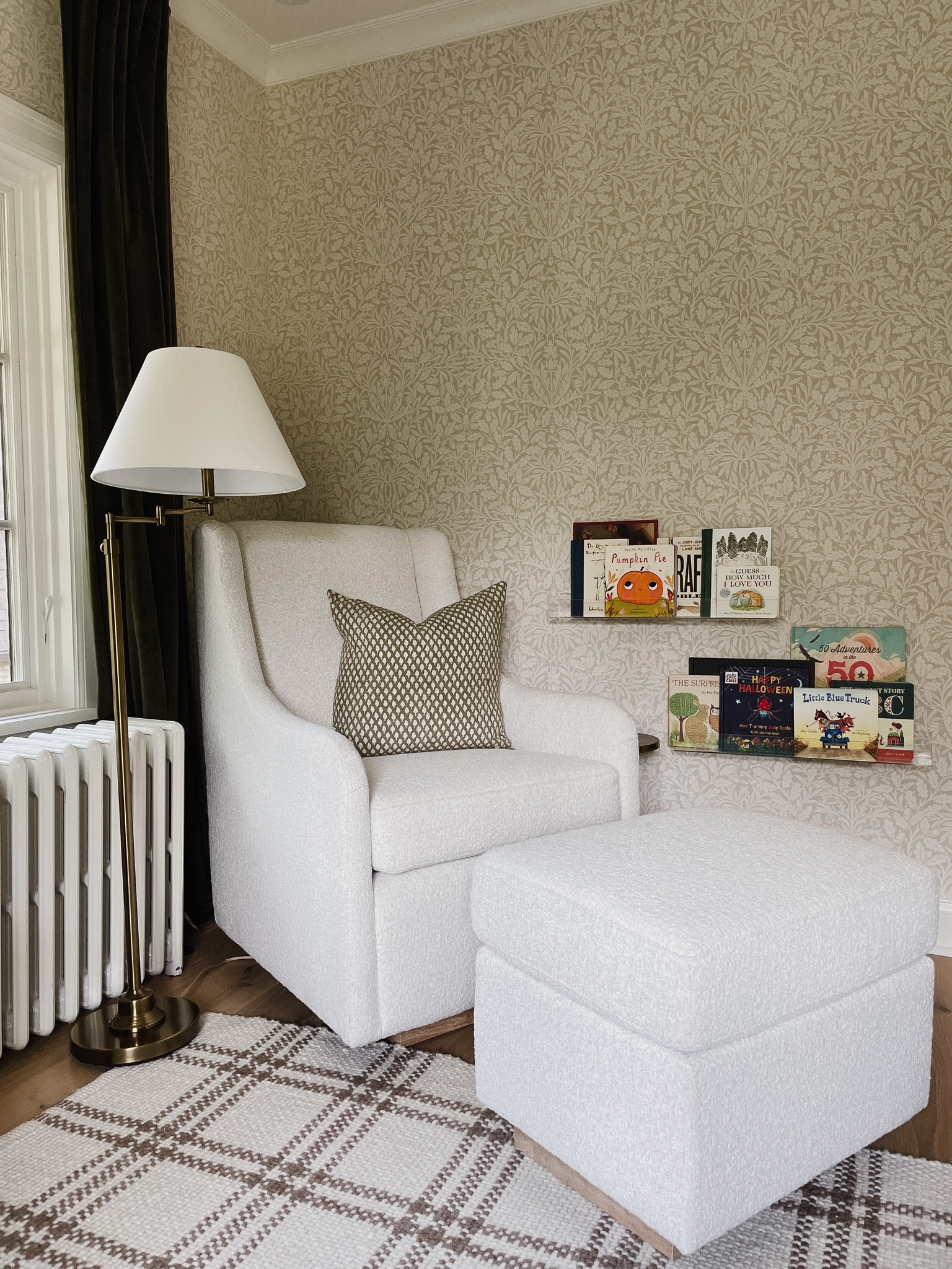 nursery decor, traditional nursery, nursery wallpaper, floral wallpaper, nursery glider, neutral nursery 

#LTKhome #LTKSeasonal #LTKfamily