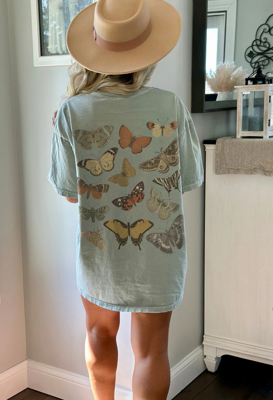 Retro Butterfly Print Comfort Colors T-shirt, Granola Girl Aesthetic - Etsy | Etsy (US)
