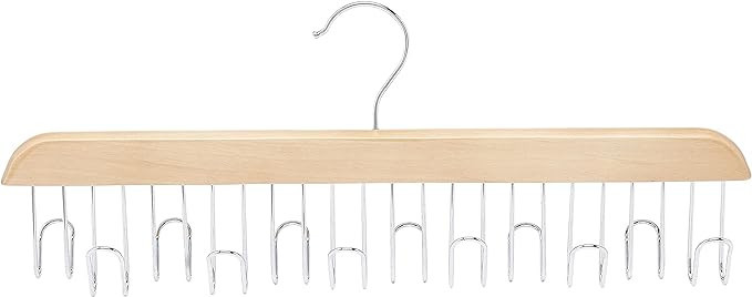 Amazon Basics Wooden Belt Hanger - Natural, 2-Pack | Amazon (US)