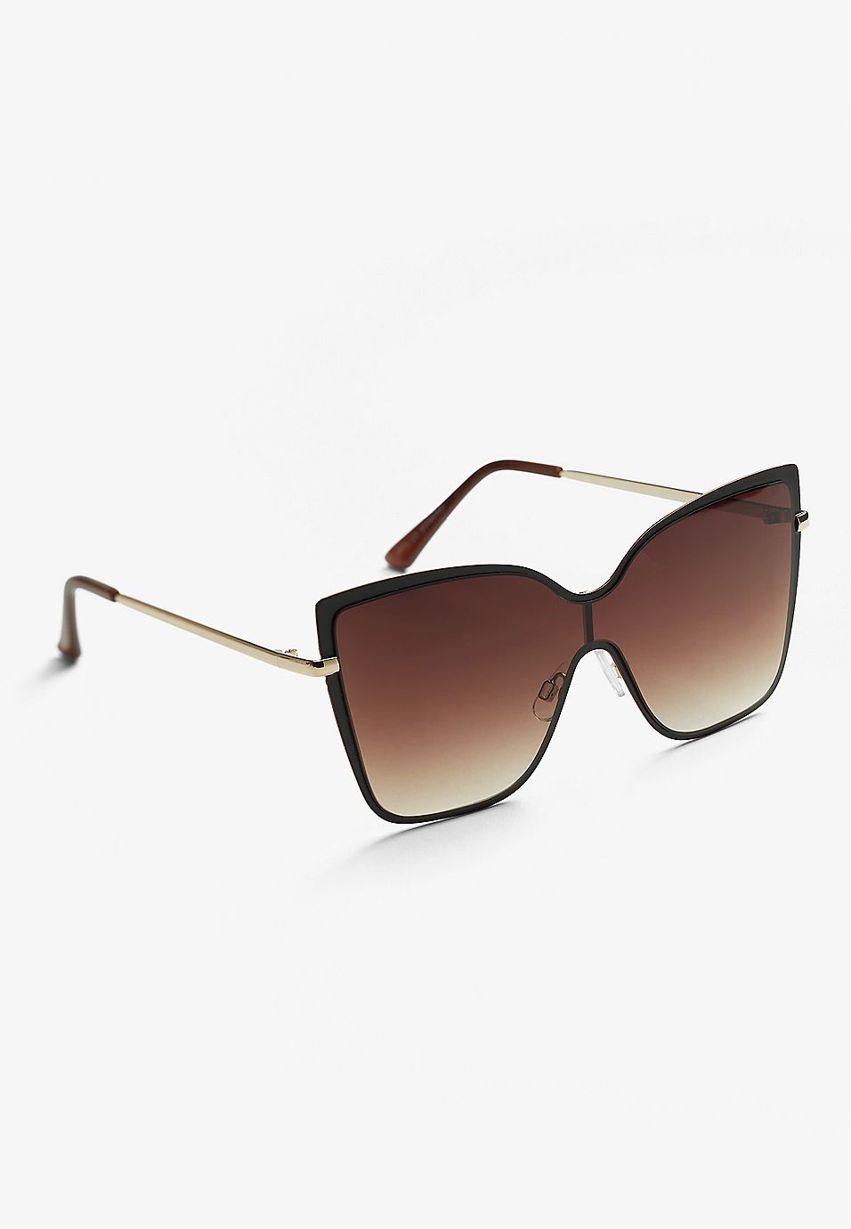 Oversized Brown Shield Sunglasses | Maurices