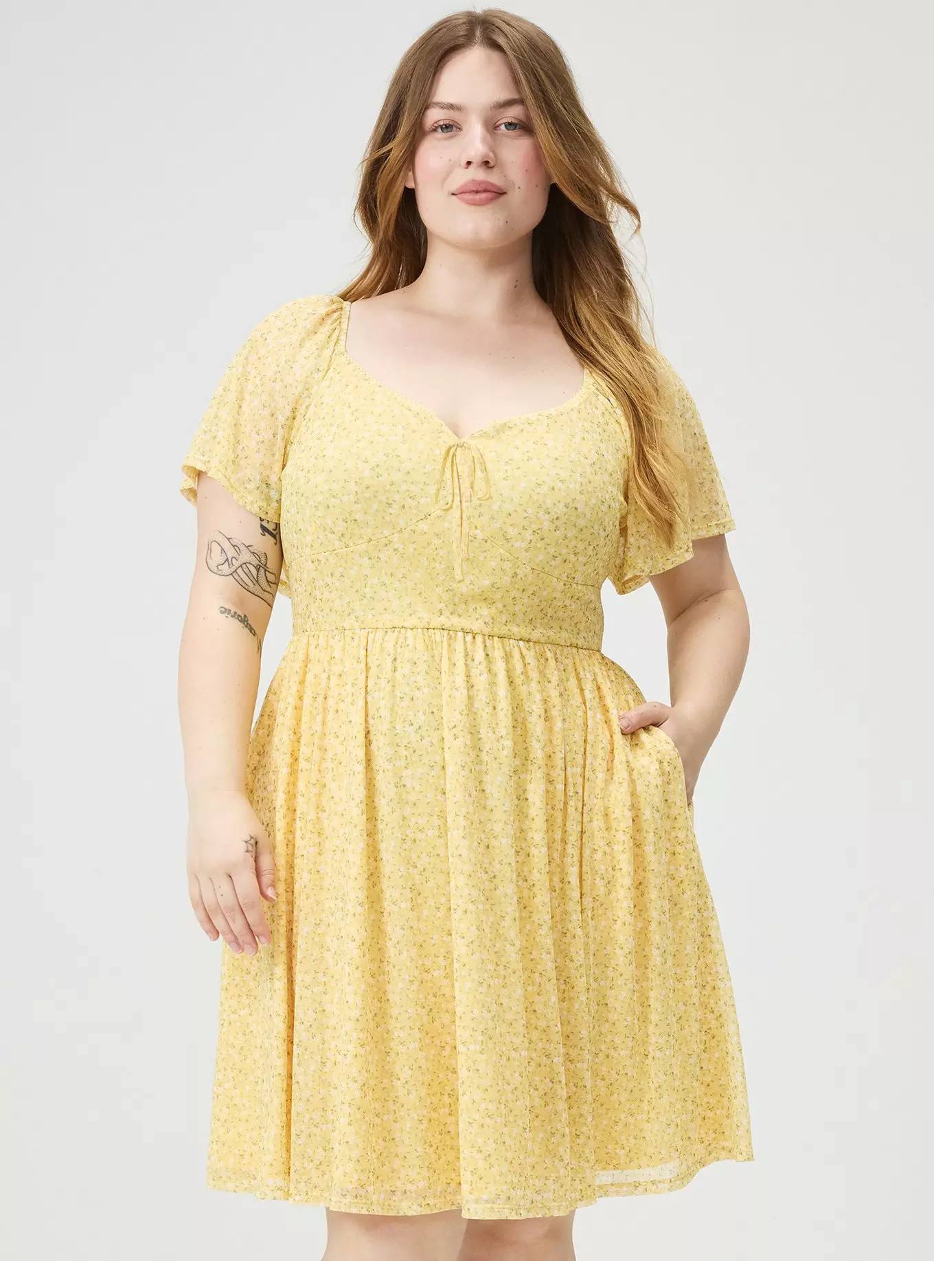 Flutter Sleeve Mesh Mini Dress | Torrid (US & Canada)