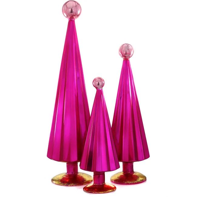 Pleated Tree, Fuchsia Pink Set of 3 | Maisonette