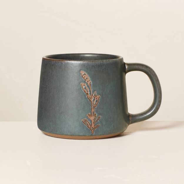 10oz Wheat Stem Stoneware Mug Sterling Blue - Hearth & Hand™ with Magnolia | Target