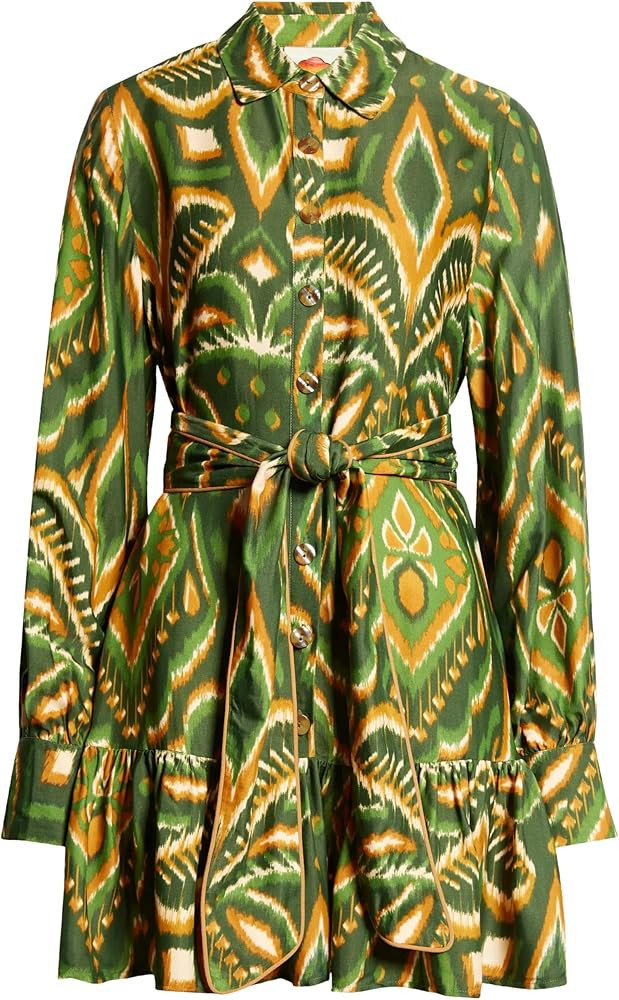 Viscose Mini Dress in Green Pineapple Ikat by FARM RIO ACTIVE | Amazon (US)