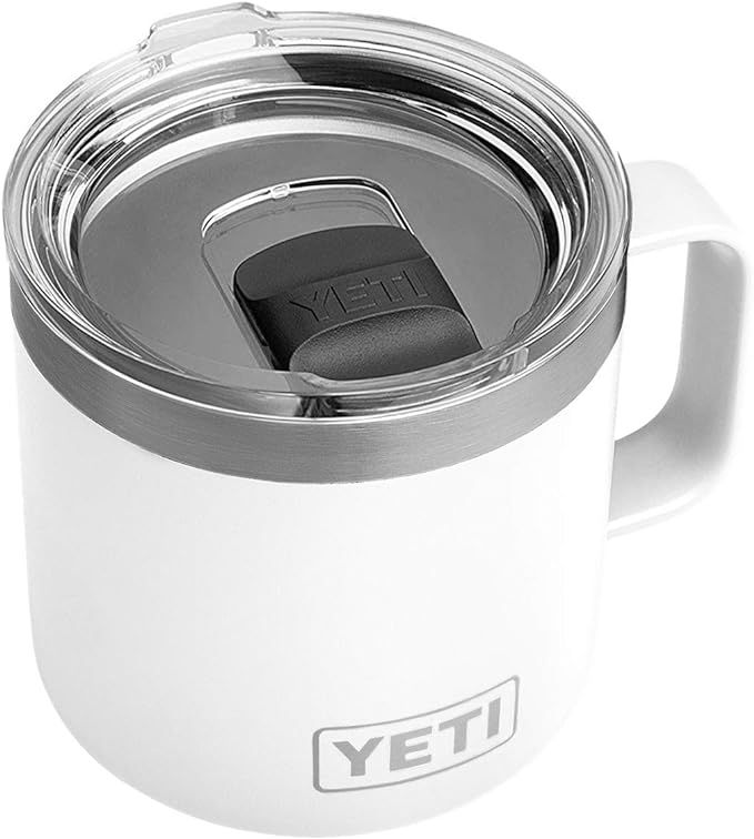 YETI Rambler 14 oz Mug, Vacuum Insulated, Stainless Steel with MagSlider Lid, White | Amazon (US)