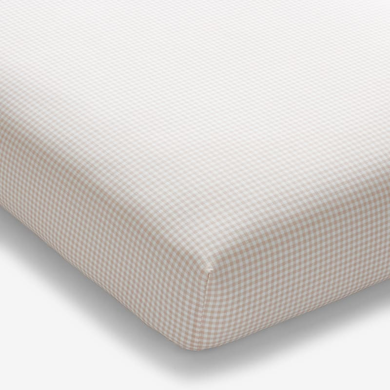 Ditsy Gingham Classic Cool Organic Cotton Percale Fitted Crib Sheet - Pink | The Company Store