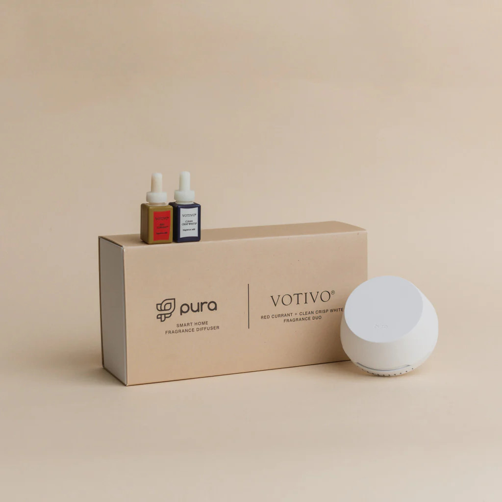 PURA + VOTIVO Smart Home Diffuser Set with Red Currant & Clean Crisp White | Votivo
