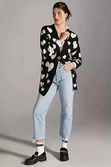 Maeve Hearts Cardigan Sweater | Anthropologie (US)