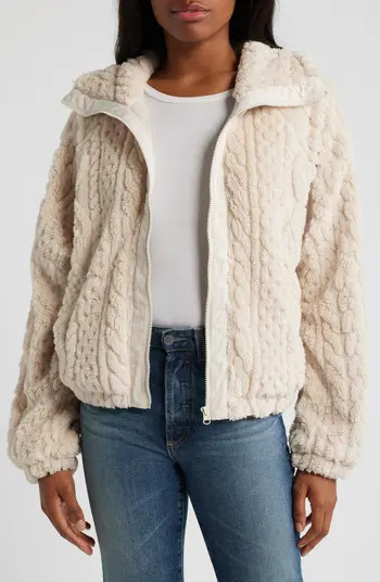 Cable Stitch Fleece Jacket | Nordstrom