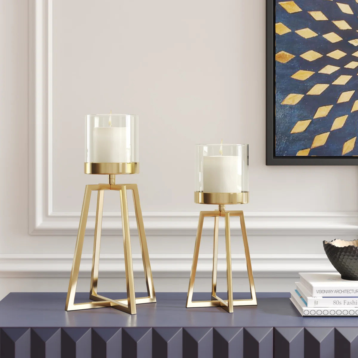 Willa Arlo™ Interiors 2 Piece Metal Tabletop Hurricane Set & Reviews | Wayfair | Wayfair North America