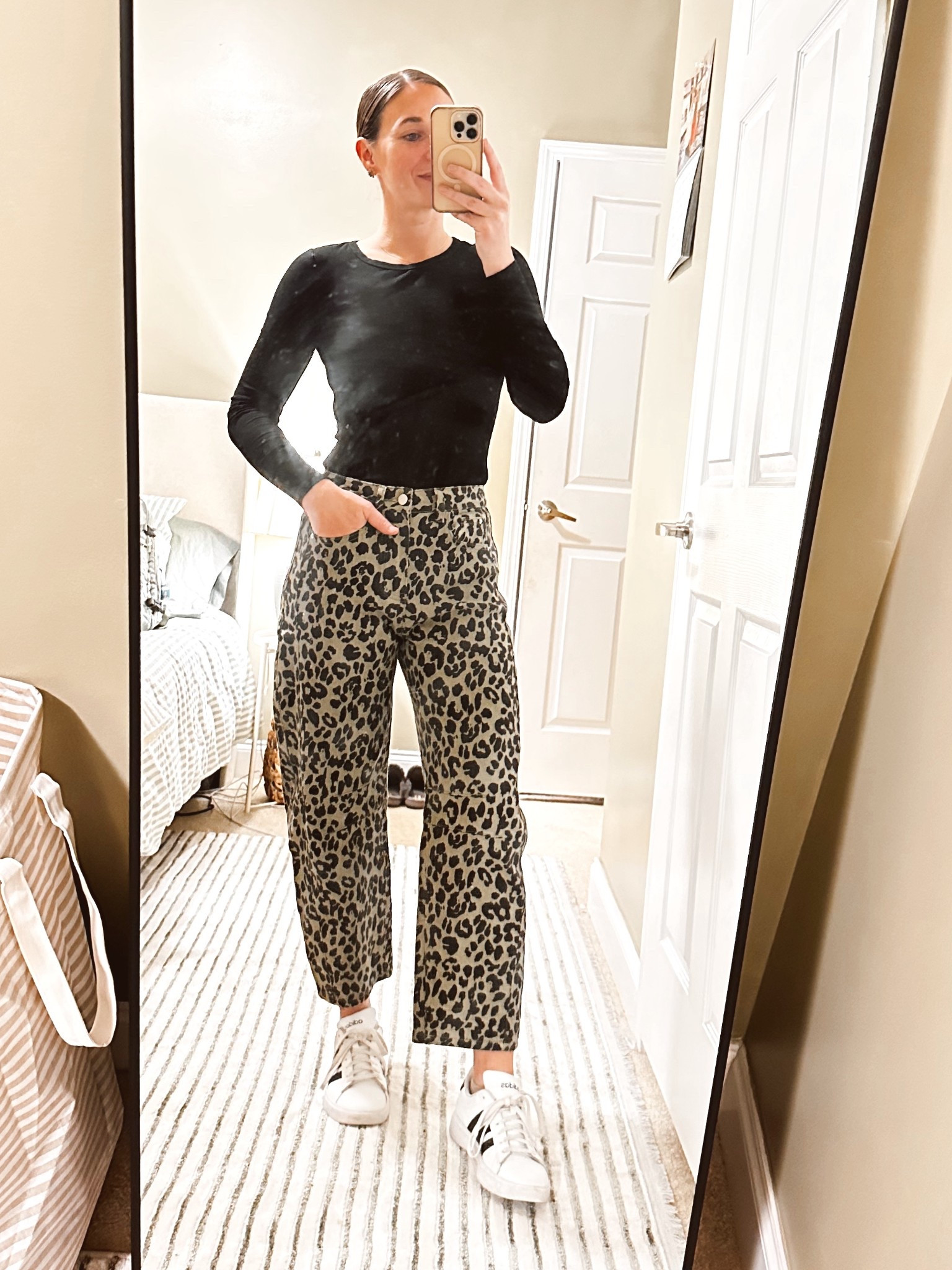 Pants AND top for under $50.
My everyday sneaks are under $50 too. 

I’m wearing a XS (0-2) in the pants but I think I’ll reorder other colors in a S for a looser, baggier fit. I do like the tighter, polished fit of these juxtaposed with the funky print though :)

#LTKmomlife #LTKootd #LTKFindsUnder50