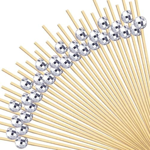 200 PCS Cocktail Picks, Disco Ball Decorative Toothpicks for Appetizers, 4.7 Inch Bamboo Skewers ... | Amazon (US)