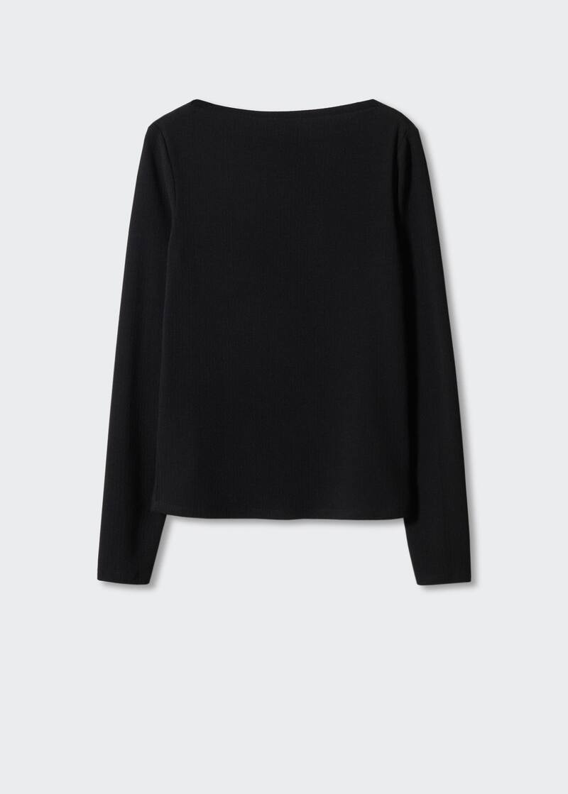 Boat neck t-shirt -  Women | Mango USA | MANGO (US)