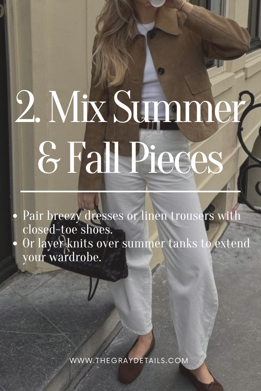 Chic September Style Tips: Mix Summer and Fall Pieces. Pair breezy linen and cotton dresses or trousers with closed toed shoes, and then add fall layers such as knits, trench coats, suede jackets, and more.  

 #LTKSeasonal #LTKStyleTip #LTKWorkwear