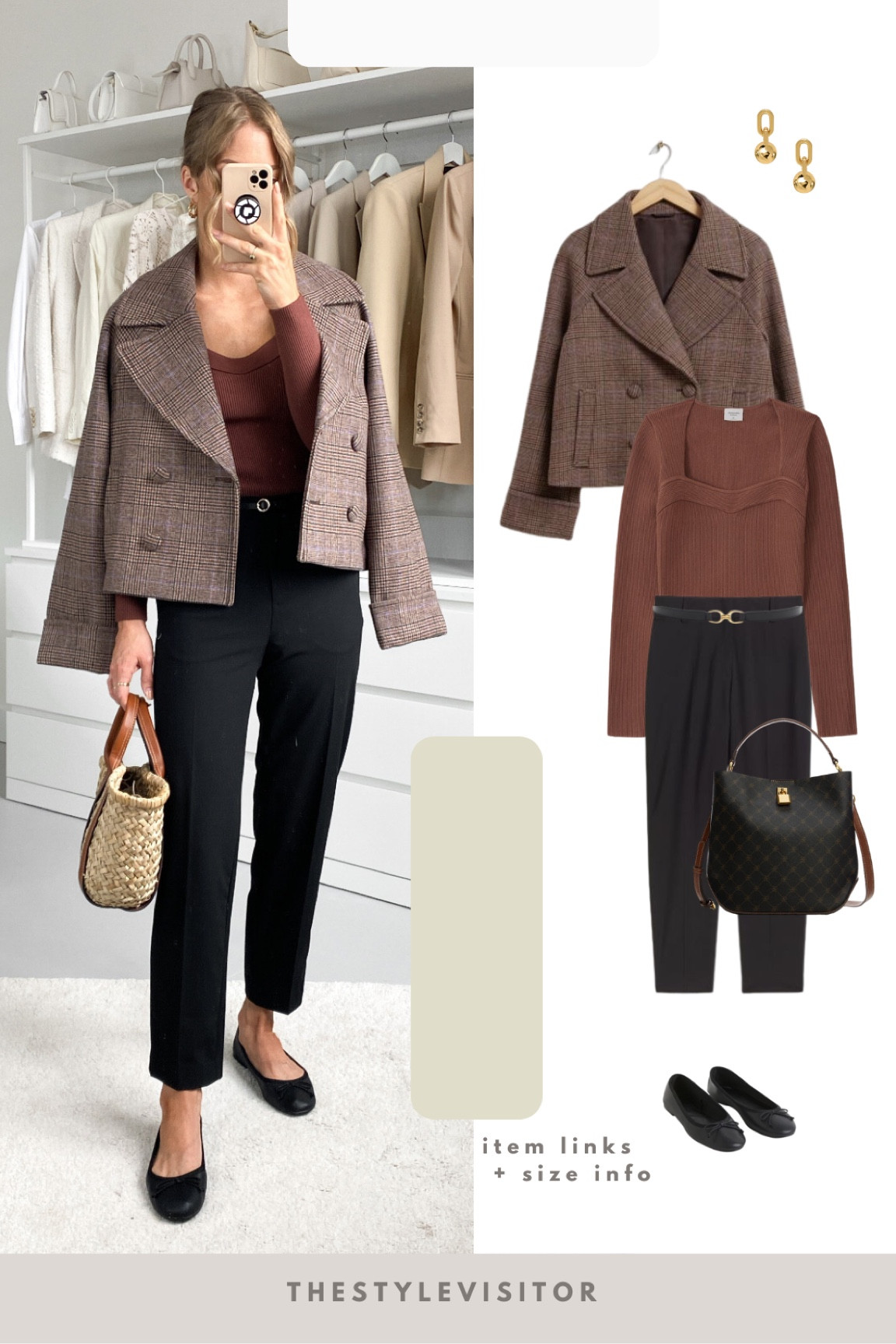 Another work outfit wearing ballerina’s (do size up), soft knit top (xs, tts) and lovely short jacket (34, runs a bit large, would size down). These black trousers are a must-have! I’m wearing size 32 and they’re absolutely perfect for when you’re 5’5-5’8/165-175 cm.

Read the size guide/size reviews to pick the right size.

Leave a 🖤 to favorite this post and come back later to shop

Black trousers, work outfit, workwear, office outfit

#LTKstyletip #LTKworkwear #LTKSeasonal