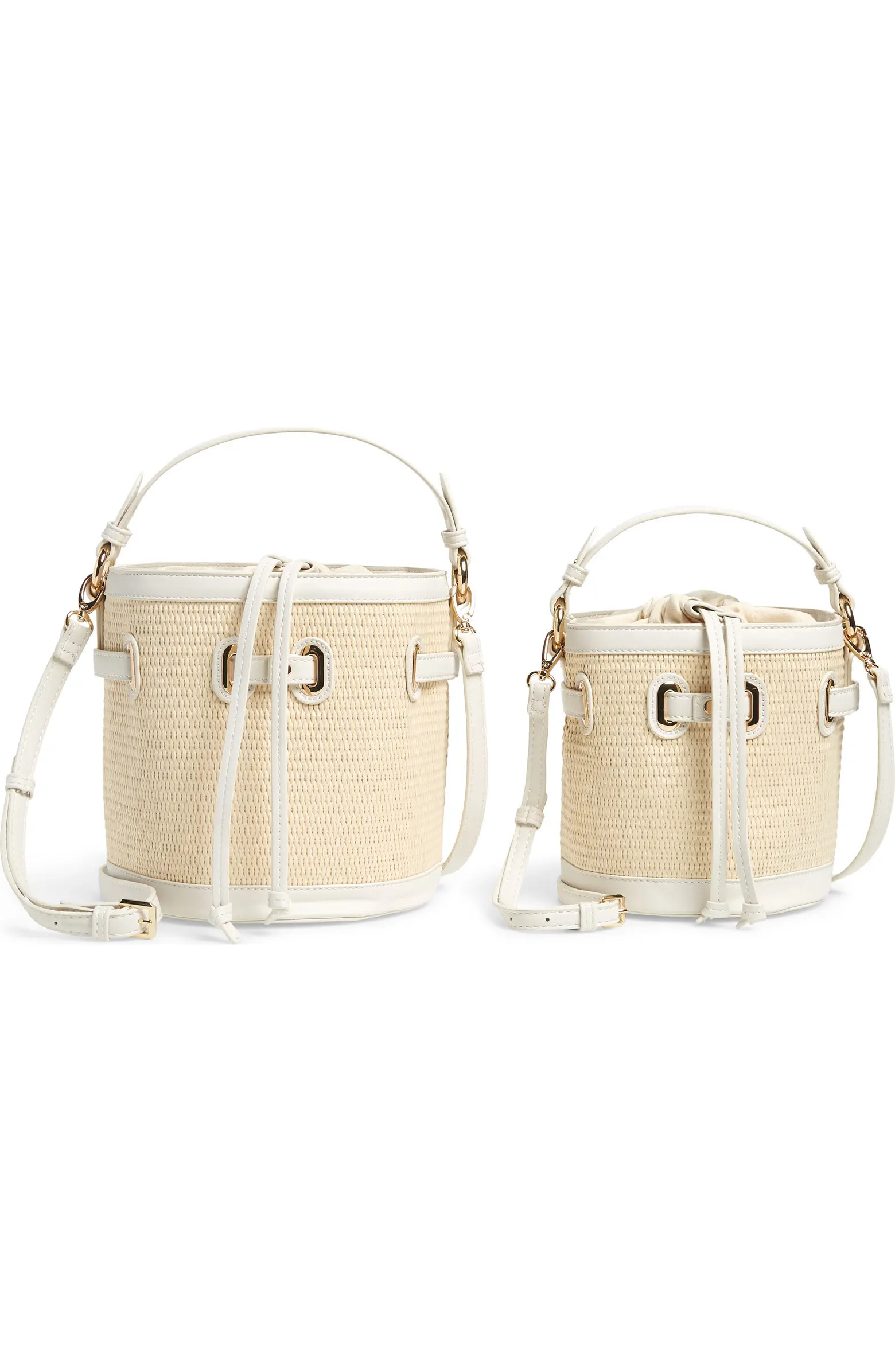 Mali + Lili Gina Set of 2 Twinning Straw Bucket Bags | Nordstromrack | Nordstrom Rack