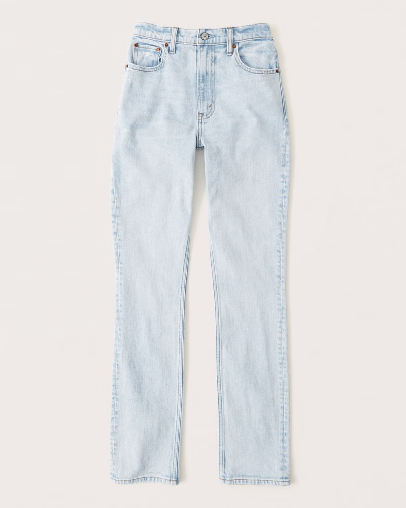 Curve Love Ultra High Rise Slim Straight Jeans | Abercrombie & Fitch (US)