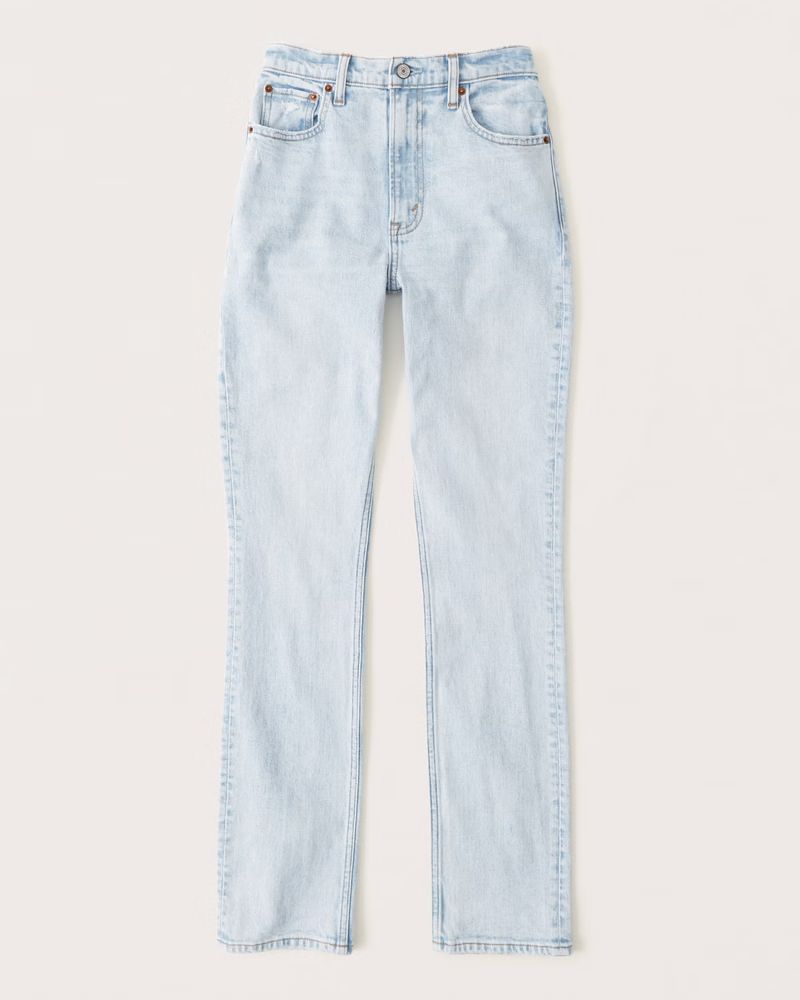 Curve Love Ultra High Rise Slim Straight Jeans | Abercrombie & Fitch (US)